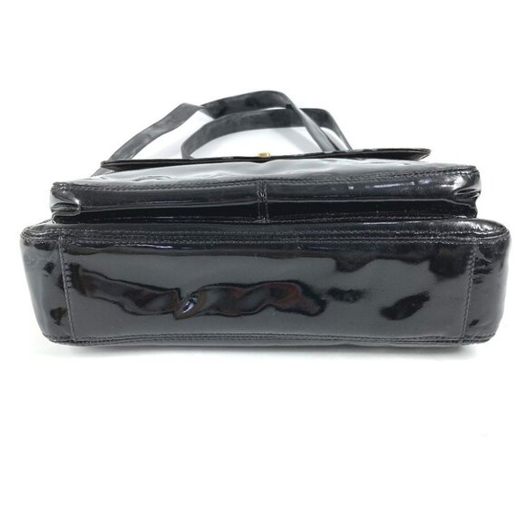 CHANEL A08036 CC CC Mark logo Tote Bag Chain Shoulder Bag enamel Black/Gold - Picture 7 of 16